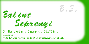 balint seprenyi business card